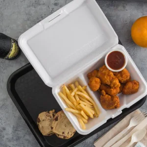 FOAM TAKE-AWAY BOX #30 WHITE 1 DIVISION 210x164x74mm