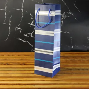 GIFT BAG 11x11x38cm HORIZONTAL LINES DESIGN