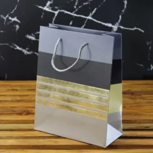GIFT BAG 18x8x23cm HORIZONTAL LINES DESIGN