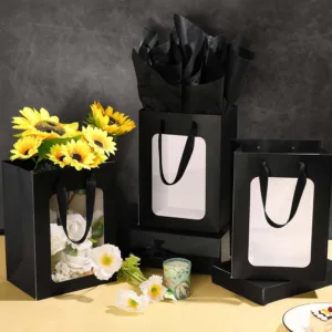 GIFT BAG WITH TRANSPARENT WINDOW 18x13x25cm