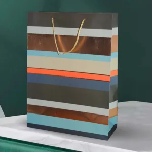 GIFT BAG 31x12x42cm HORIZONTAL LINES DESIGN