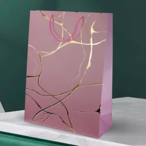 GIFT BAG 31x12x42cm MARBLE DESIGN ASSORTED COLOURS