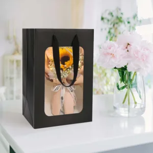 WINDOW GIFT BAG 20x16x30cm BLACK
