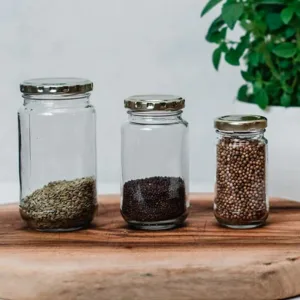 GLASS SHEER JAR 250ml GOLD LID