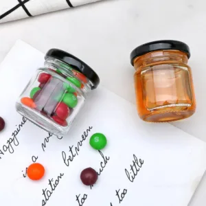 GLASS JAR WITH BLACK LID 50ml