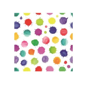 3 PLY SERVIETTES 33X33 COLOURFUL SPLASHES 20s (TBD)