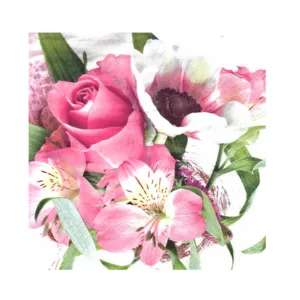 3 PLY LUNCH SERVIETTES 33X33 FLEURS DELICATES 20s