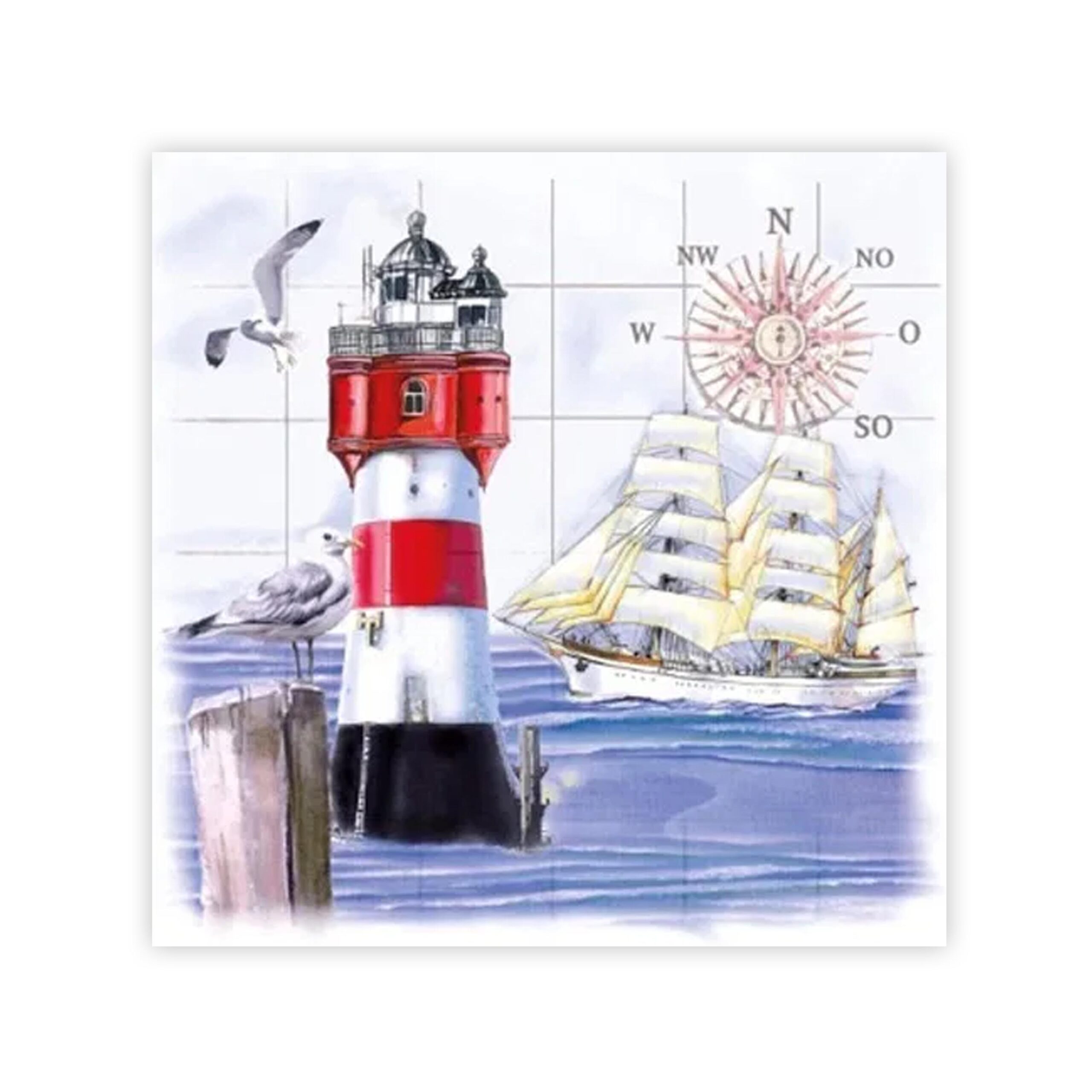 3 PLY LUNCH
SERVIETTES 33X33
LIGHTHOUSE &
COMPASS 20s