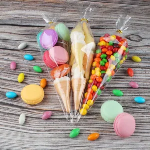 H-SELECT OPP CONE BAG CLEAR WITH TWIST TIE 18x37cm (1x100)