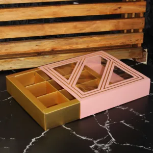 CONFECTIONERY DRAWER BOX WITH INSERTS 18.5x18.5x4cm