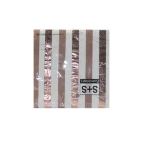 20 2PLY SERVIETTES ROSE GOLD STRIPES (TBD)