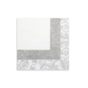 SERVIETTES SILVER VINE DESIGN 2-PLY 33X33CM (1X20) (TBD)
