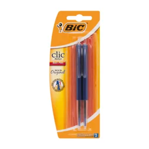 BIC CLIC PEN BLUE 2PC IN BLISTER PACK