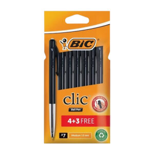 BIC  CLIC MEDIUM BALLPEN BLACK  (4+3 FREE)