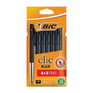 BIC  CLIC MEDIUM BALLPEN BLACK  (4+3 FREE)