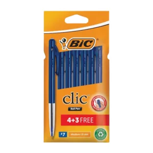 BIC  CLIC MEDIUM BALLPEN BLUE  (4+3 FREE)