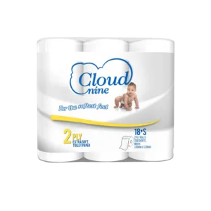 CLOUD NINE TOILET PAPER ROLL WHITE 2 PLY 350 SH. 18's (TBD)