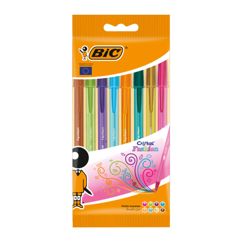 BIC CRISTAL BALL PEN FASHION COLOURS  (1x8pc)