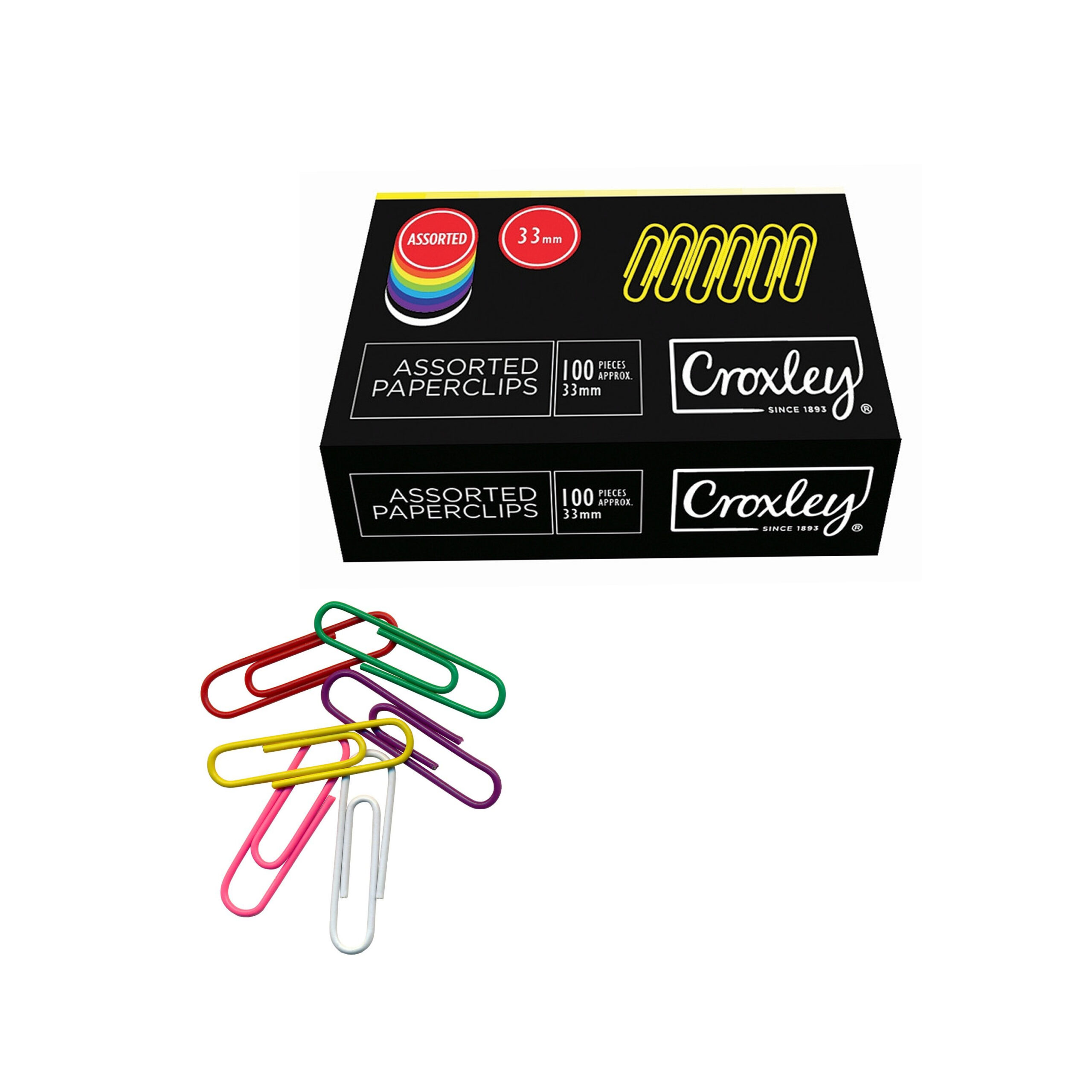CROXLEY PAPER
CLIPS ASSORTED
33mm (1x100)