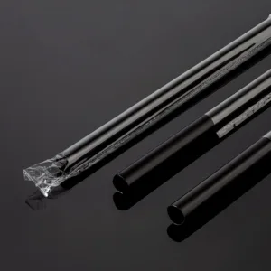 SMOOTHIE STRAW WRAPPED 210x12mm BLACK (1x100)