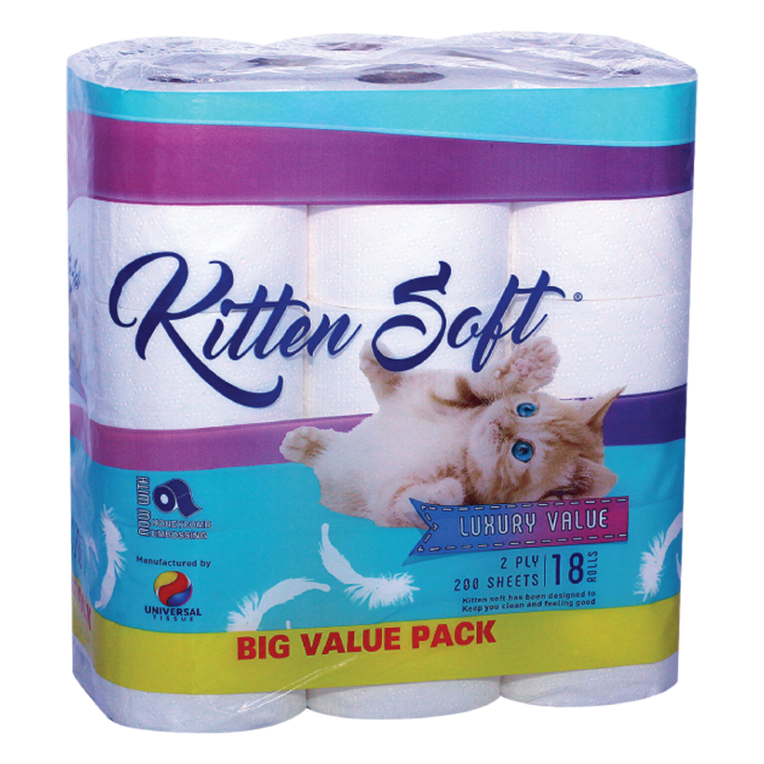 KITTEN SOFT TOILET ROLL 2 PLY 200 SHEETS 18's (TBD) - Hasmart