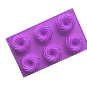 SILICONE MOULD 6UP SWIRL 65mm (TBD)
