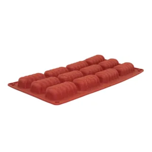 SILICONE MOULD TRAY LOG WITH LINES RECT  12cup