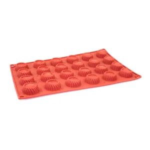 SILICONE MOULD TRAY ROUND SCALLOPED  24cup