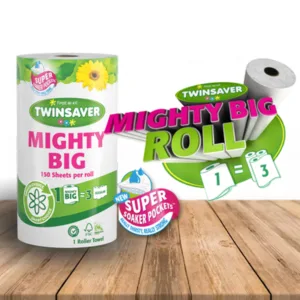 TWINSAVER ROLLER TOWELS MIGHTY BIG 2 PLY