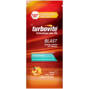 TURBOVITE  BLAST SYRUP SACHET  10ml  MANGO & ORANGE