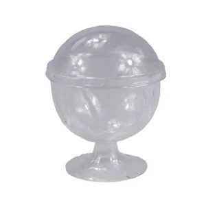 ACRYLIC DESSERT CUP ROUND WITH DOME LID 80ml  (1x10)