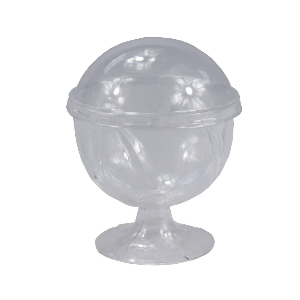 ACRYLIC DESSERT CUP ROUND WITH DOME LID 80ml  (1x10)