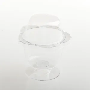 H-SELECT ACRYLIC DESSERT FLOWER CUP & DOME LID 80ml (1x10)