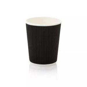 MILLAGRO COFFEE CUP RIPPLE WALL BLACK 250ml (1x25) (TBD)