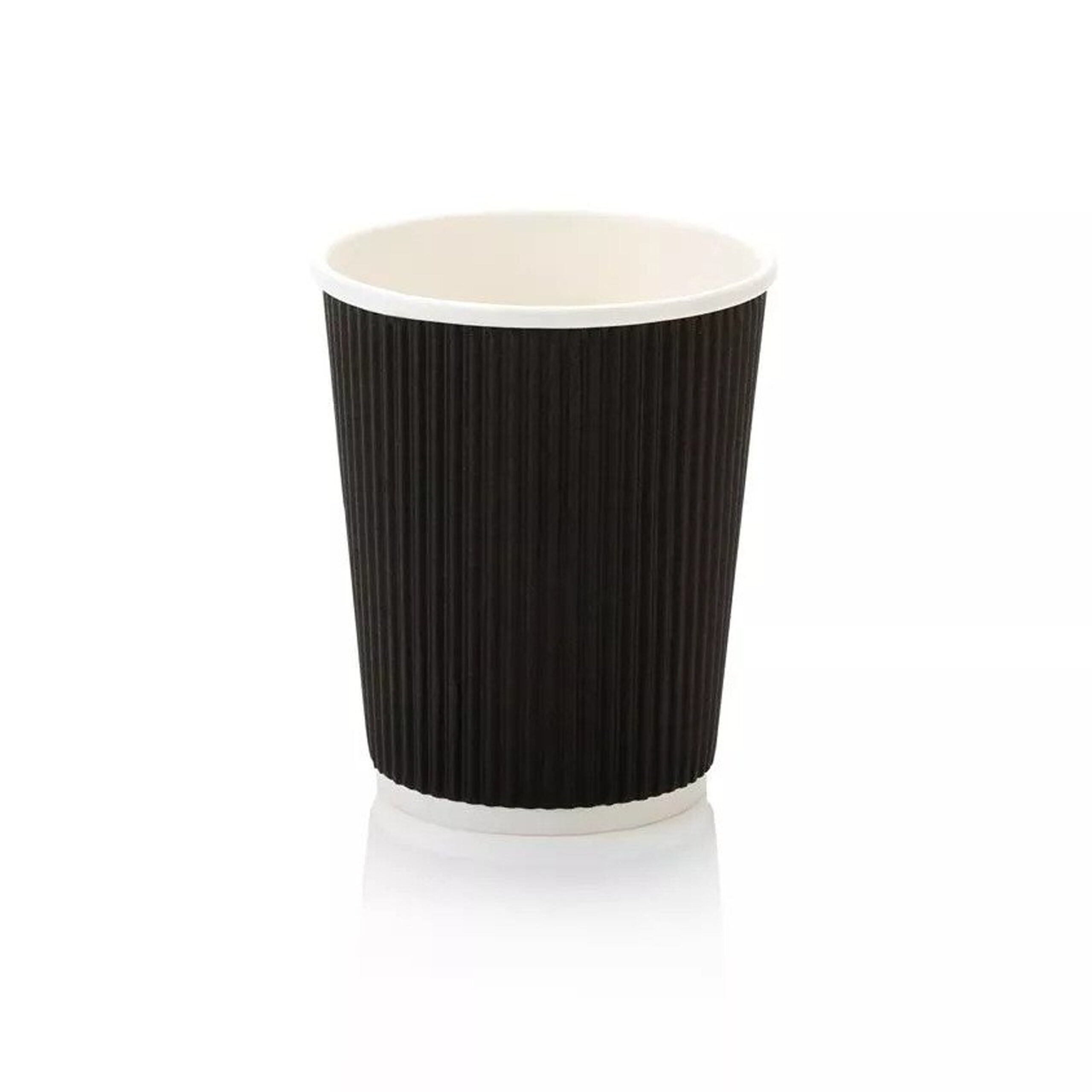 COFFEE CUP DOUBLE WALL BLACK RIPPLE 250ml (1x25)