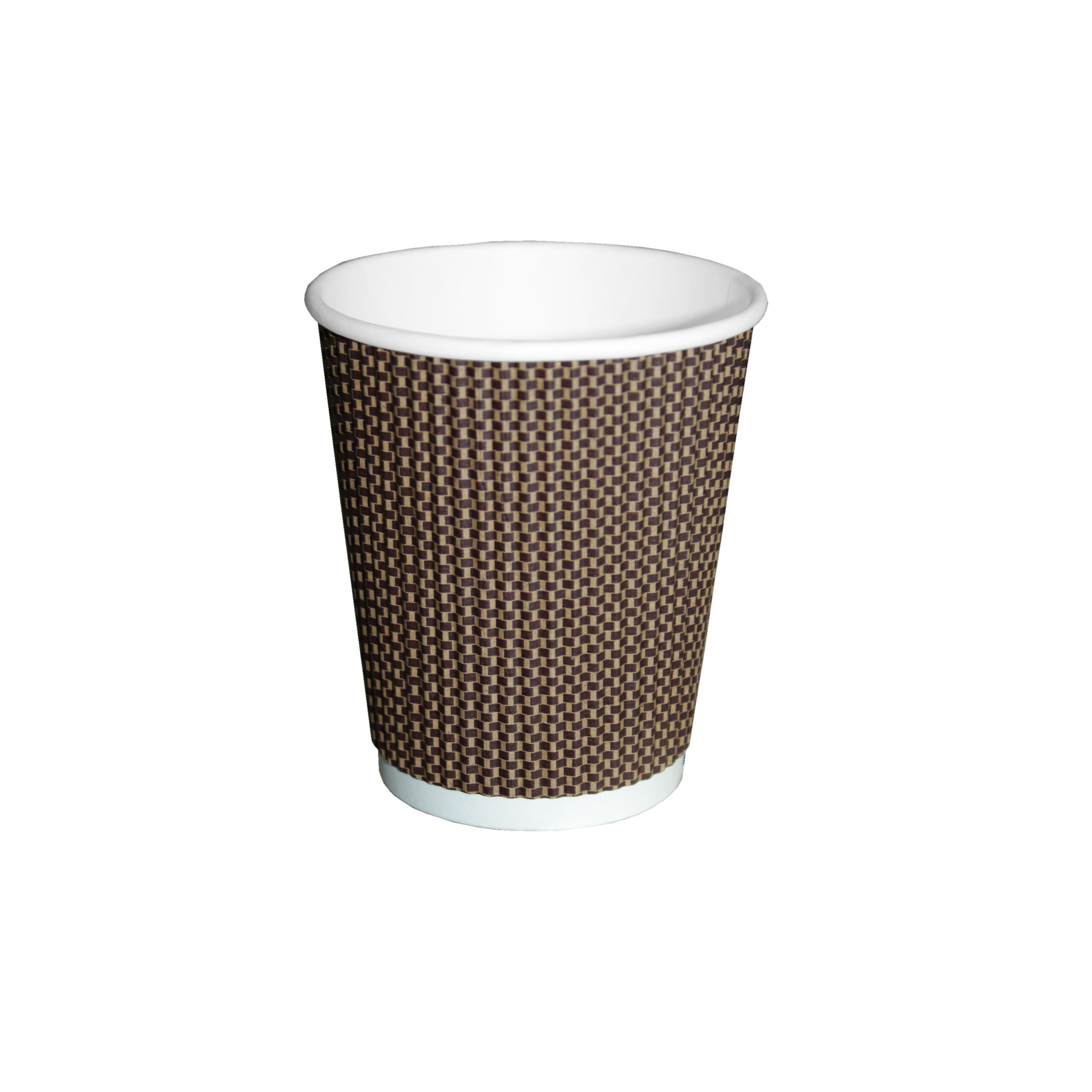 COFFEE CUP DOUBLE WALL RIPPLE DARK BROWN 250ml (1x25)