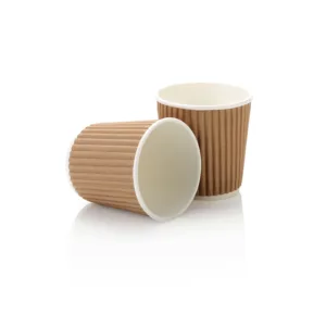 ESPRESSO VERTICAL RIPPLE KRAFT CUP 100ml (1x25) (TBD)