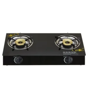 AILYONS GLASS TOP DOUBLE BURNER GAS STOVE 385w x 705l x 95h