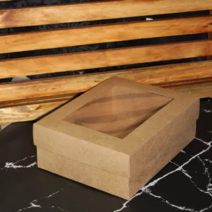 CONFECTIONERY BOX KRAFT PVC WINDOW 22x17x7.5cm