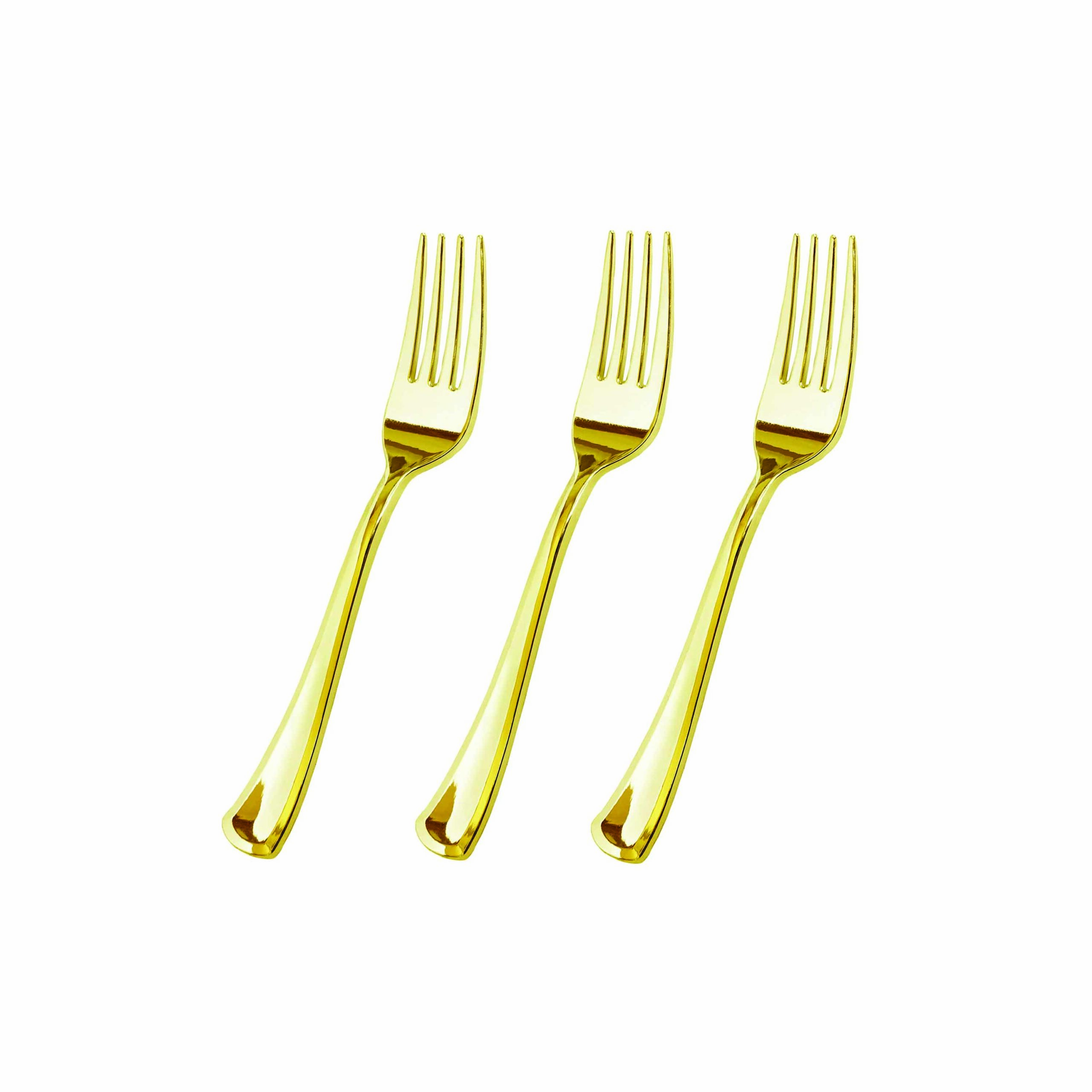 DISPOSABLE FORK GOLD 18.5cm (1x10)