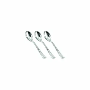 DISPOSABLE MINI SPOON SILVER 10cm (1x36)