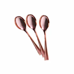 DISPOSABLE TEASPOON ROSE GOLD 12.8cm (1x12)