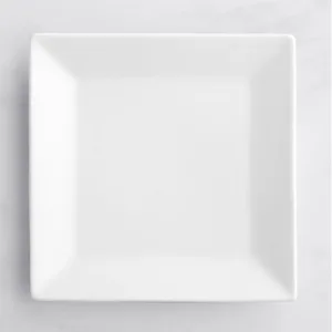 PORCELAIN PLATTER RECT. 10" WHITE WAVY DESIGN (TBD)