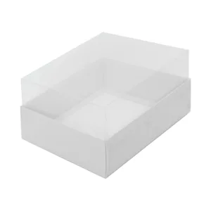 CONFECTIONERY BOX WHITE BASE PVC LID 18.5x10x10cm