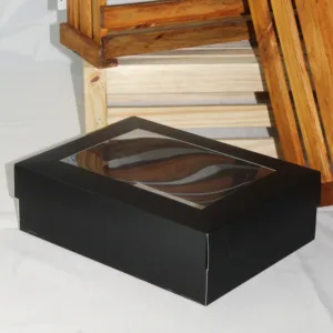 CONFECTIONERY BOX PVC WINDOW 30x23x9cm BLACK