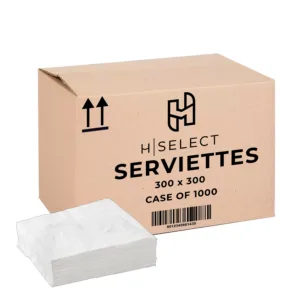 H-SELECT SERVIETTES WHITE 1PLY 300x300 (1x1000) (TBD)