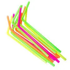 PLASTIC FLEXIBLE STRAW 210x5mm NEON ASSORTED COLOURS (1x100)