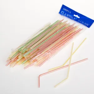 STRAWS STRIPED FLEXIBLE (1x100)