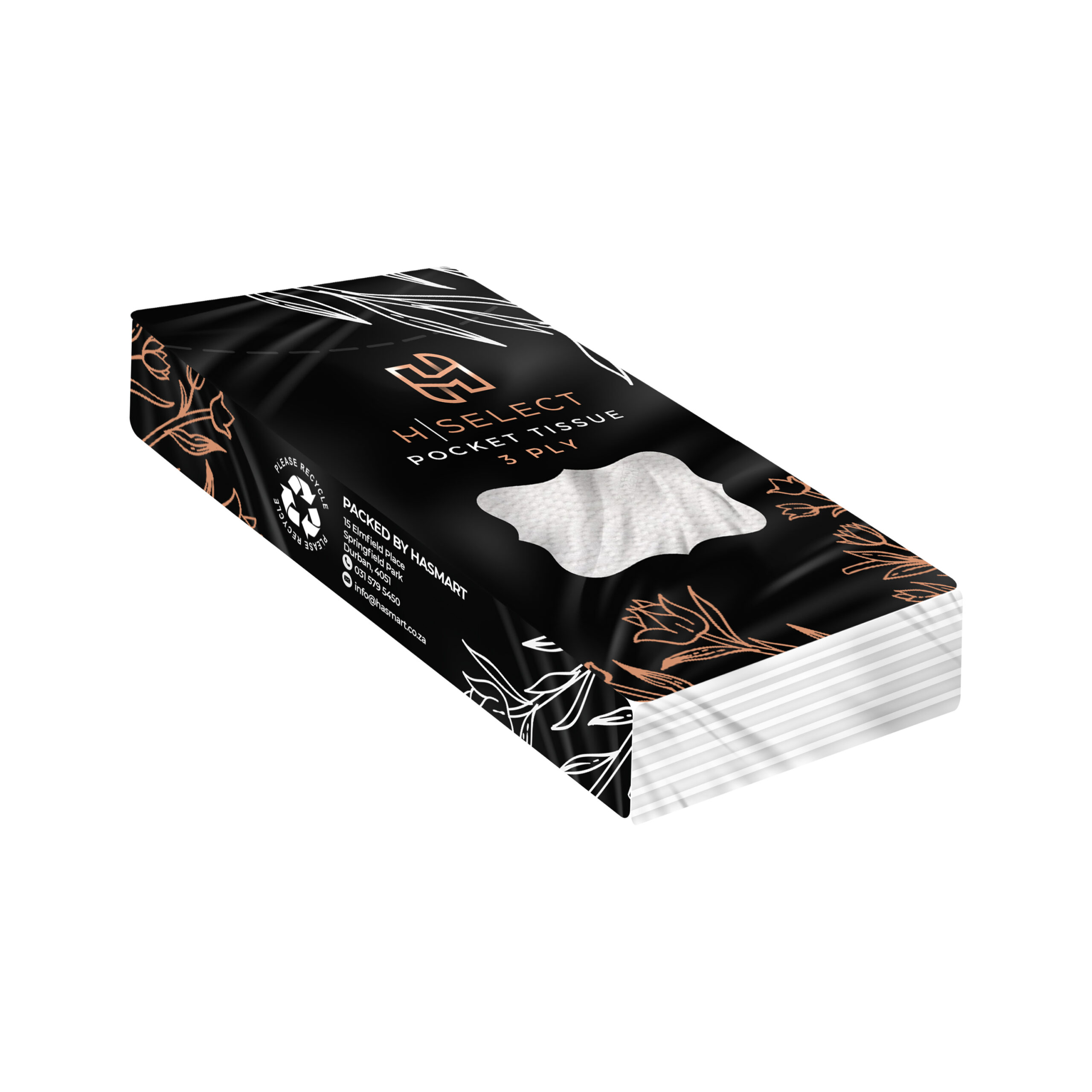 H-SELECT POCKET
TISSUE 3 PLY 10
SHEETS
210x205mm
