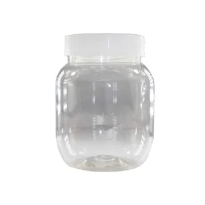 CLEAR PLASTIC SHORT ROUND JAR 500ml